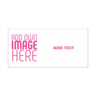 MODERN EDITABLE WHITE IMAGE TEXT TEMPLATE FUSCHIA  ZELFINKTENDE STEMPEL