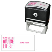 MODERN EDITABLE WHITE IMAGE TEXT TEMPLATE FUSCHIA  ZELFINKTENDE STEMPEL (In situ)