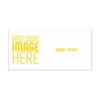 MODERN EDITABLE WHITE IMAGE TEXT TEMPLATE YELLOW  ZELFINKTENDE STEMPEL