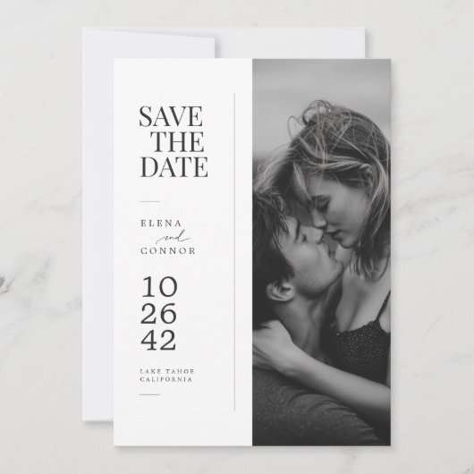 Modern Editorial Photo Wedding Save the Date (Voorkant)