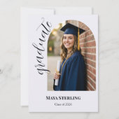 Modern Editorial Script Arched Graduation 2026  Aankondiging (Voorkant)