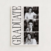 Modern Editorial Typography Graduate Announcement Kaart