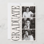 Modern Editorial Typography Graduate Announcement Kaart (Voorkant)