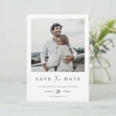 Modern Editorial Vetgedrukt Foto Save the Date (Staand voorkant)