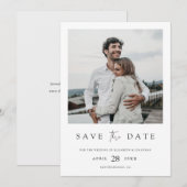 Modern Editorial Vetgedrukt Foto Save the Date (Voorkant / Achterkant)