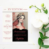 Modern Editorial XV Quinceañera Invitation Kaart