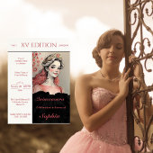 Modern Editorial XV Quinceañera Invitation Kaart