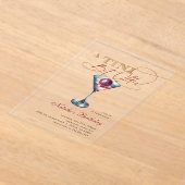 Modern Een beetje oudere Martini Cherry Verjaardag Acryl Uitnodigingen (Laagn)