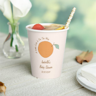 Modern een beetje schattig Oranje Baby shower Papieren Bekers