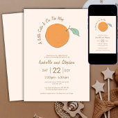 Modern een beetje schattig Tangerine Baby shower Kaart