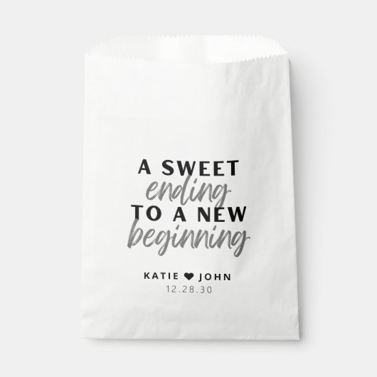 Modern een zoete die eindigt op een nieuw begin bedankzakje (Voorkant)