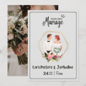 modern eengemaakt huwelijk kaart (Voorkant / Achterkant)