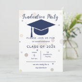Modern Eenvoudig 2 Foto blauw Graduation Party Kaart (Staand voorkant)