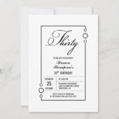 Modern eenvoudig 30e verjaardagsfeest kaart (Voorkant)