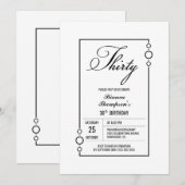 Modern eenvoudig 30e verjaardagsfeest kaart (Voorkant / Achterkant)