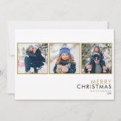 Modern Eenvoudig 3 Fotocollage Familie Kerstmis Feestdagenkaart (Voorkant)