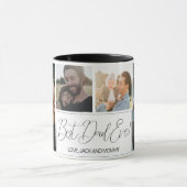 Modern eenvoudig 4 foto beste papa ooit mok (Midden)