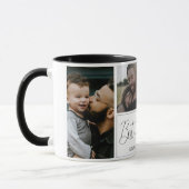 Modern eenvoudig 4 foto beste papa ooit mok (Links)