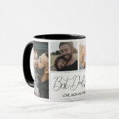 Modern eenvoudig 4 foto beste papa ooit mok (Voorkant links)