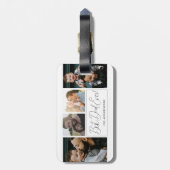 Modern Eenvoudig 4 Fotocollage Vaderdag Bagagelabel (Achterkant verticaal)