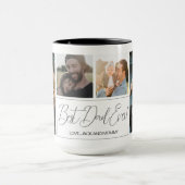 Modern Eenvoudig 4 Fotocollage Vaderdag Mok (Midden)