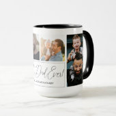 Modern Eenvoudig 4 Fotocollage Vaderdag Mok (Voorkant rechts)