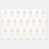 Modern Eenvoudig 50 Verjaardag Verpakkingsdocument Inpakpapier Vel (Voorkant 2)