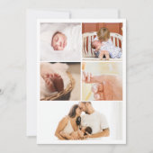 Modern eenvoudig 5 Afbeelding Collage Baby shower Bedankkaart (Voorkant)