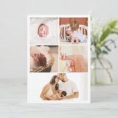 Modern eenvoudig 5 Afbeelding Collage Baby shower Bedankkaart (Staand voorkant)