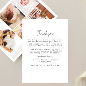 Modern eenvoudig 5 Afbeelding Collage Baby shower Bedankkaart