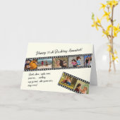 Modern Eenvoudig 7 Fotofilmstrip Verjaardag Kaart (Gele Bloem)