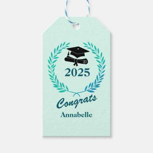 Modern Eenvoudig Aangepast Jaar & Naam Afstudeerfe Cadeaulabel (Voorkant)