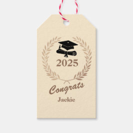 Modern Eenvoudig Aangepast Jaar & Naam Afstudeerfe Cadeaulabel