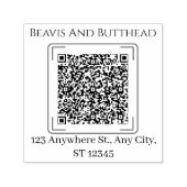 Modern eenvoudig aangepast minimalistisch QR-codea Zelfinktende Stempel (Design)