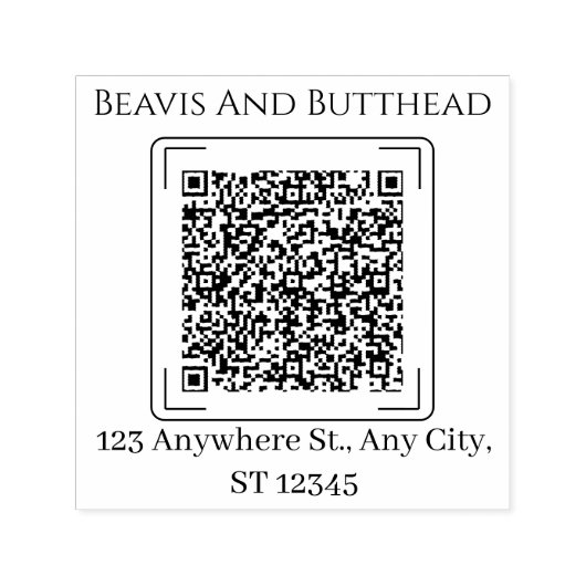 Modern eenvoudig aangepast minimalistisch QR-codea Zelfinktende Stempel (Design)