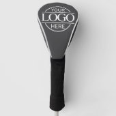 Modern Eenvoudig Aangepast Zakelijk Logo Grijs Mer Golfheadcover (Voorkant)