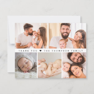 Modern Eenvoudig Aangepaste Fotocollage Baby showe Bedankkaart