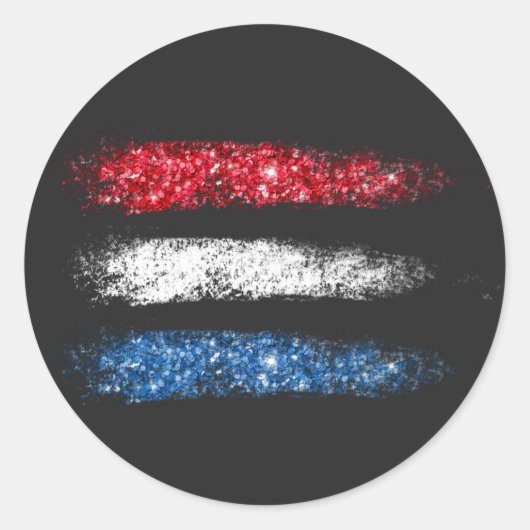 *~* Modern Eenvoudig Abstract Amerikaans Vlag op Z Ronde Sticker (Voorkant)