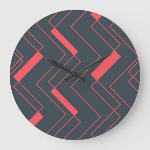 Modern, eenvoudig, abstract, levendig, trendpatroo grote klok