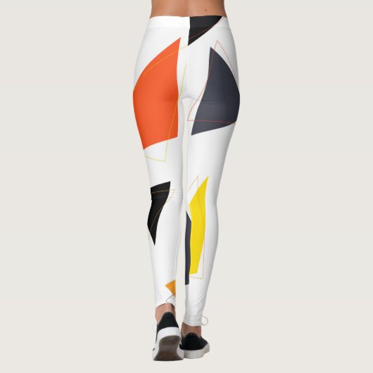 Modern, eenvoudig, afspeelbaar geometrisch patroon leggings (Achterkant)