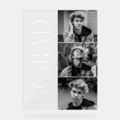 Modern Eenvoudig Afstudeerder 3 Fotoafstudeerfeest Acryl Bord (Voorkant)