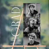 Modern Eenvoudig Afstudeerder 3 Fotoafstudeerfeest Acryl Bord (Neutraal)