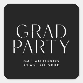 Modern Eenvoudig Afstudeerder Party Envelope Seal Vierkante Sticker