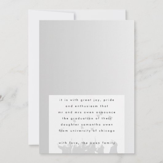 Modern eenvoudig AFSTUDEERDER | Universiteit van C Aankondiging (Achterkant)