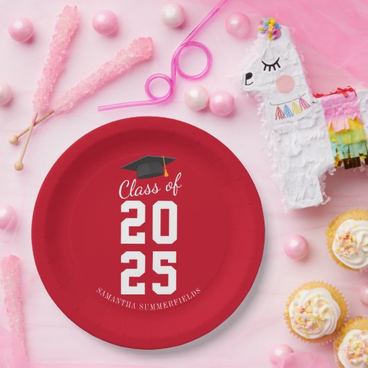 Modern Eenvoudig Afstuderen 2025 Afstudeerder Part Papieren Bordje (Feest)