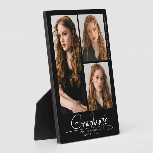 Modern eenvoudig Afstuderen 3-fotocollagescript Fotoplaat (Zijkant)