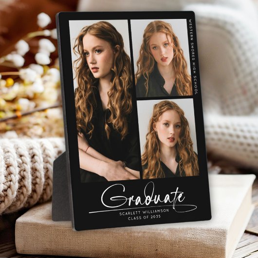 Modern eenvoudig Afstuderen 3-fotocollagescript Fotoplaat