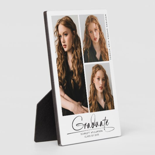 Modern eenvoudig Afstuderen 3-fotocollagescript Fotoplaat (Zijkant)