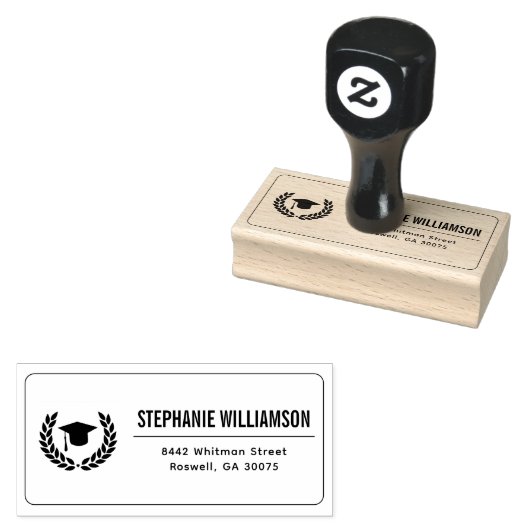 Modern eenvoudig Afstuderen Afstuderen retouradres Rubberstempel (Gestempeld)