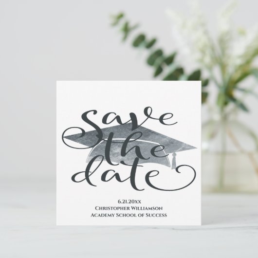 Modern eenvoudig Afstuderen bespaart de datum (Staand voorkant)